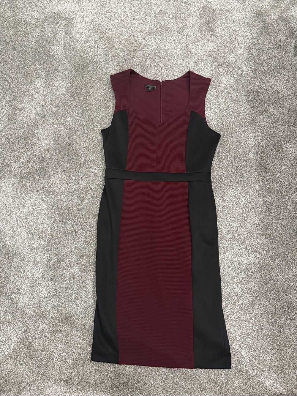 Metaphor Wine and Black Colorblock Sheath Dress